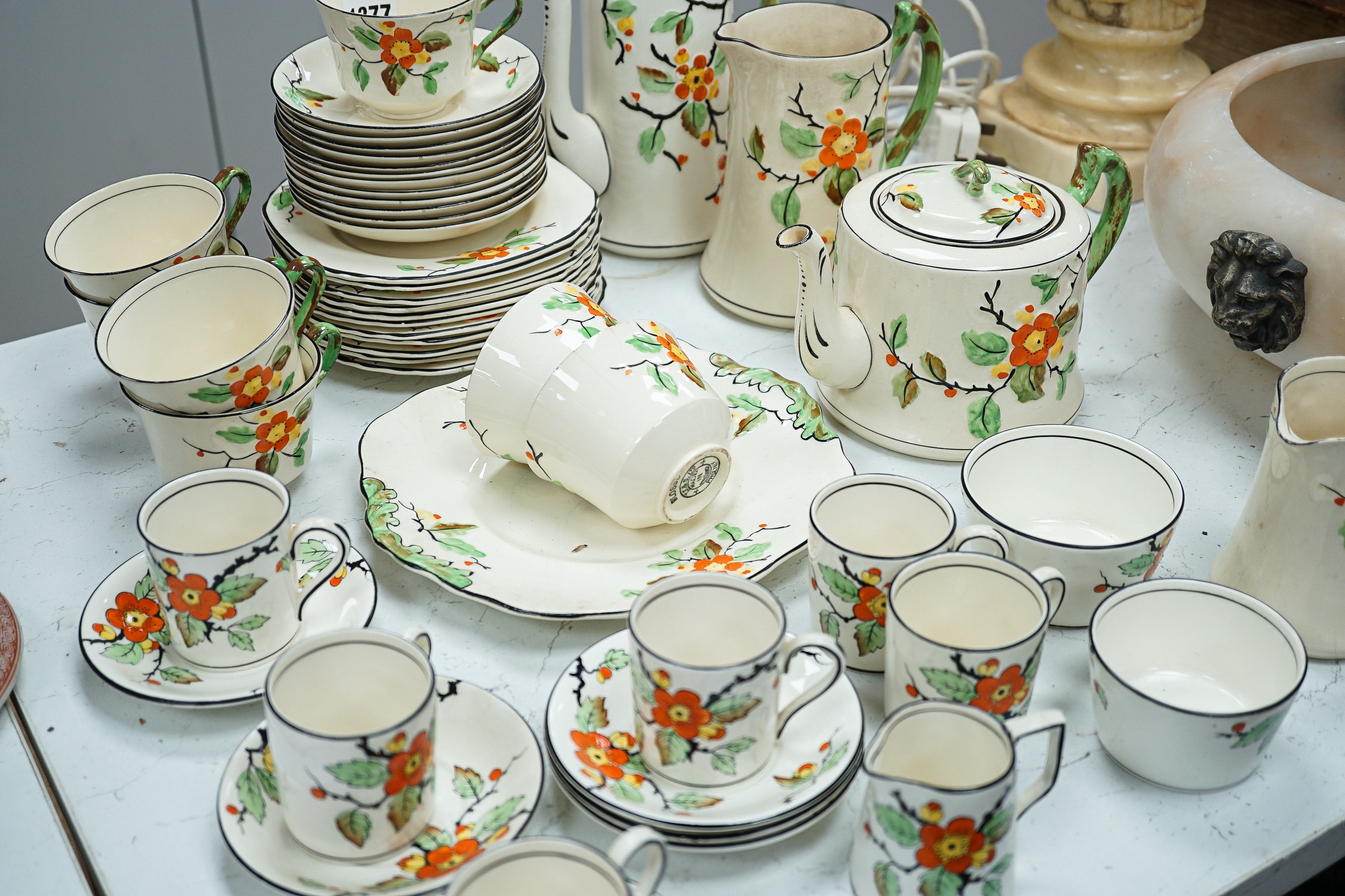 A T. F & S. Blossom pattern tea and coffee service